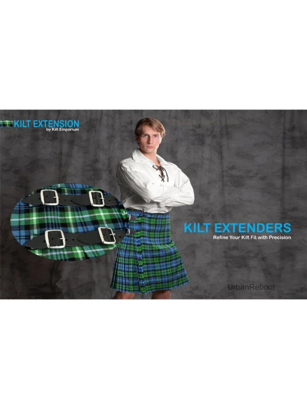 Genuine Leather Kilt Extension Straps with Metal Buckles 7-Inch Set of 3